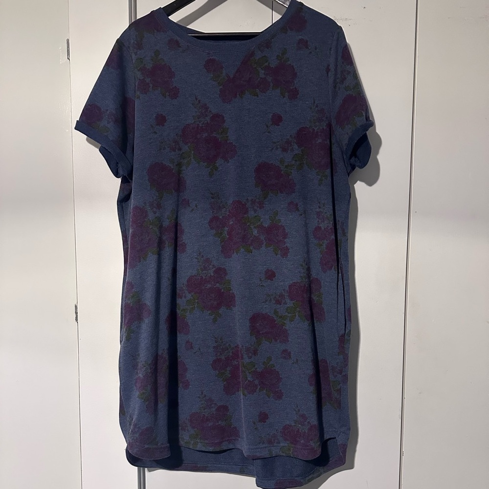 George Blue and Purple Boxy Relaxed T-Shirt